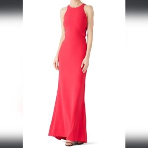 Halston Fuchsia Twist Gown In Pink Size 4